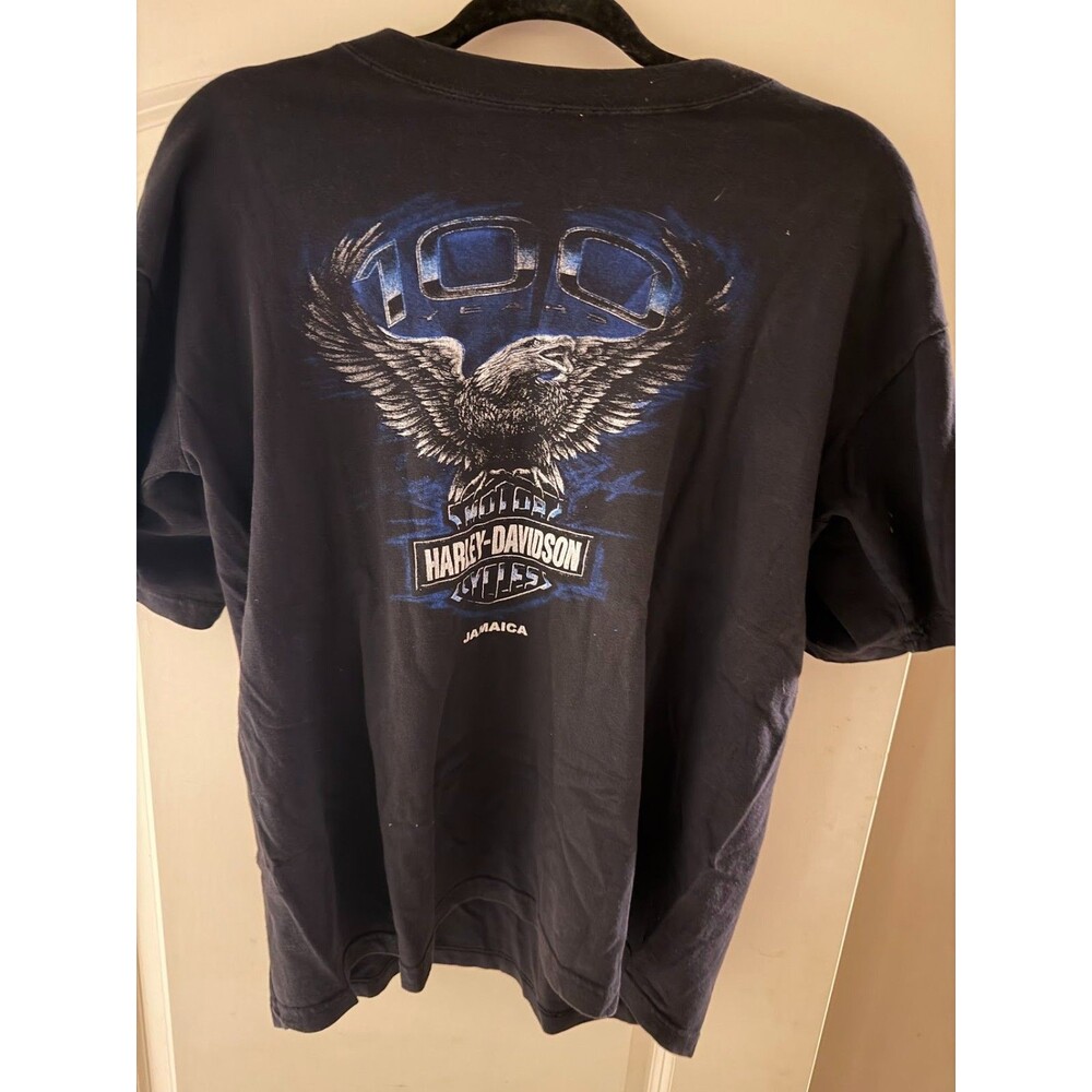 Vintage Harley Davidson Jamaica 100 Years Eagle T Shirt Mens Large Black